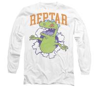 Rugrats Reptar Shirt, Rip Mens Long Sleeve T Shirt, White, Large