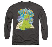Rugrats Reptar Stomp Unisex Long Sleeve T Shirt, Charcoal, Large