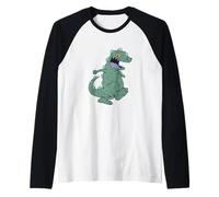 Rugrats Reptar Walking Vintage Green Texture Art Raglan Baseball Tee