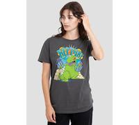 Rugrats Women's Reptar Stomp T-Shirt, Charcoal | Size: 2XL Rugrats Charcoal 2XL