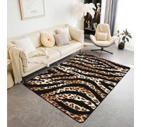 Rugs 3D Animal Leopard Print Print Optical Home Living Room Non-Slip Doormat 80 X 160 Cm - Polyester Soft Touch Easy Clean, Stain Resistant Non-Shedding With Rubber Backing -97281928460