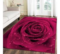 Rugs 3D Girls Living Room Rug Non Slip Plant Rose Bedroom Rug Foldable Soft Floor Carpet For Teen Girls Bedroom Playroom Nursery Room 60 X 90 Cm -5629224572239