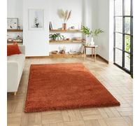 Rugs 4 Sale Sierra Super soft And Heavy Shaggy Pile Modern Area Rug Living Room, Bedroom, Office And Home Decor l Ideal For Kids Room, Dining Hall, Indoor Carpet Mat 9000 Terracotta - 80x150cm