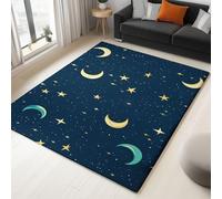 Rugs 80 x 150 cm Area Carpet for Living Room, Hallway Kitchen Washable Non Slip Non Shedding, Modern Luxury Soft Short Pile, Fluffy Floor Mats, Night Sky Stars Crescent Moon Sky Abstract Fantasy