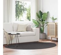 Rugs Anthracite Wool 140 x 200 cm Area Rug Oval Minimalist Berkfield Home Multi Medium