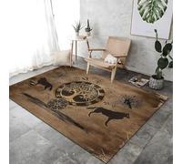 Rugs Brown Area Rug- Machine Washable Carpet Stain Resistant Non-Slip, Low-Pile Ancient Viking Symbols Rugs Room For Living Room Bedroom Kitchen,