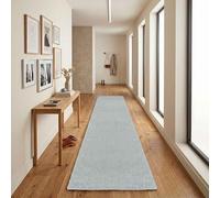 Rugs by Desire Ainsley Plain Soft Shaggy Hallway Runner, Duck Egg, 60x220cm