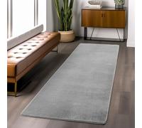 Rugs by Desire Snuggly Plain Living Room Area Rug Super Soft Polyester Rug Cut Pile Anti-Slip Backing Machine Washable Modern Rug for Living Room Bedroom Hallway 9 Colours- Grey- 60 x 200 cm (Runner)
