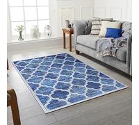 Rugs City Navy/Blue Modern Style Area Rugs Extra Large Medium Office Home Kitchen Living Room Bedroom Dining Rooms Washable Rug Soft Hallway Carpet Non slip Rubber Backed (Design #7, 120 X 170 CM)