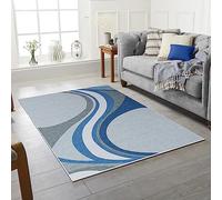 Rugs City Navy/Blue Modern Style Area Rugs Extra Large Medium Office Home Kitchen Living Room Bedroom Dining Rooms Washable Rug Soft Hallway Carpet Non slip Rubber Backed (Design #4, 120 X 170 CM)