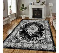 Rugs City New Traditional Vintage Style Navy/Blue Red Black Area Rugs Extra Large Small Office Home Kitchen Carpet Living Room Bedroom Dining Rooms Rug Soft Touch Hallway Runner (120 X 170 CM,BLACK)