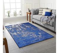 Rugs City Rubber Backed Indoor Outdoor Luxury Red Violet Black Blue Extra Large Small Non Slip Rugs Hallway Runner Living Room Bedroom Kitchen Floor Carpet Mat Area Rug (BLUE, 160 X 230 CM)