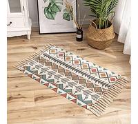 Rugs Colorful Area Rug Small Rugs for Living Room Moroccan Rug with Tassels Geometric Printed 60x90cm Machine Washable Flatweave Rug Runner Carpet for Bedroom, Kitchen, Entryway,Hallway