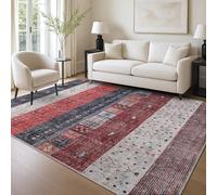 RUGS DEPOT Machine Washable Area Rug for Living Room 160x230 cm - 4 mm Thin Vintage Chenille Carpet with Non-Slip Cotton Backing | Soft Low-Pile Washable Rug for Bedroom & Hallway
