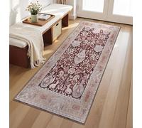 RUGS DEPOT Machine Washable Area Rug for Living Room 80x240 cm - 4 mm Thin Vintage Chenille Carpet with Non-Slip Cotton Backing | Soft Low-Pile Washable Rug for Bedroom & Hallway