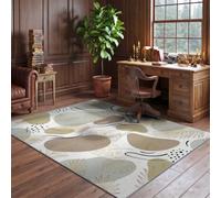 Rugs for Bedroom Living Room Botanical Palm Leaf Line Pattern60 × 120 cm | Traditional Area Rugs Modern Majestic Cashmere Style White Soft Short Pile - Carpet for Dining Modern Minimalist