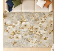 Rugs for Bedroom Living Room - Non-Slip Rugs Living Room Floor Carpet Short Pile Non Shedding Soft Touch Rug Easy to Clean 120 cm x 170 cm gray Elegant Flower
