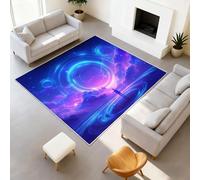 Rugs for Bedroom Living Room - Non-Slip Rugs Living Room Floor Carpet Short Pile Non Shedding Soft Touch Rug Easy to Clean 120 cm x 170 cm Blue Mystery Universe Planet