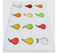 Rugs for Entryway Washable 63 x 91 inches Non Slip Door Pear Cartoon Cute Mat Indoor Entrance Printed Faux Wool Throw Rugs for Entrance Front Porch Kitchen Living Room Yellow