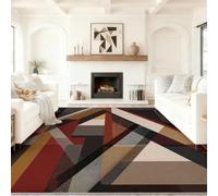 Rugs for Living Room 120 x 170 cm Abstract Minimalist | Geometric Triangles Squares Carpet, Non-Slip Stain Resistant Low Pile for Bedroom Entryway Hallway Nursery