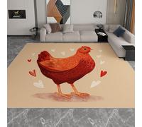 Rugs for Living Room 80 x 150 cm Soft Low Pile Fluffy Non Slip Area Rugs, for Bedroom Dining Room Lounge - Minimalist Animal Cartoon Chick Durable Non-Shedding Floor Carpet Yellow