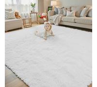 Rugs for Living Room 8x10, Alfombras para Salas Fluffy Shag Large Fuzzy Plush Soft Area Rug, Shaggy Carpets for Bedroom, Kids Boys Girls Home Decor Aesthetic(8 x 10, White)