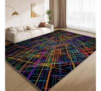 Rugs for Living Room Abstract 3D 150x210cm,Colorful Lines Machine Washable,Indoor Low-Pile Rugs for Kitchen,Dining Room,Home Office,Bedroom