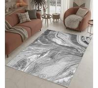 Rugs for Living Room Bedroom Carpets Hallway Runner Rug Anti Slip Soft Thick Pile Kitchen Floor Mat, Abstract Design Washable Area Rugs & Door Mats in Small Large Sizes (Silver, 120 x 170 cm)