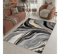 Rugs for Living Room Bedroom Carpets Hallway Runner Rug Anti Slip Soft Thick Pile Kitchen Floor Mat, Abstract Design Washable Area Rugs & Door Mats in Small Large Sizes (Ochra, 120 x 170 cm)
