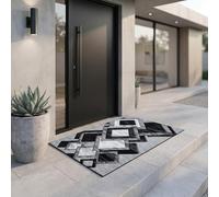 Rugs Garden Radiance Washable Doormat, Super Soft Pile Floor Mat for Indoor Use, Front Entrance, and Kitchen (Black, 50x80 cm)