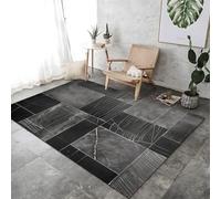 Rugs Grey Area Rug - Machine Washable Carpet Stain Resistant Non-Slip, Low-Pile Natural Marble Thin Line Rugs Room For Living Room Bedroom Kitchen,
