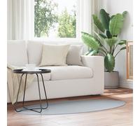 Rugs Grey Cotton 80 x 150 cm Area Rug Oval Minimalist Berkfield Home Grey Medium