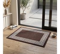 Rugs Haven - Elysia Non-Slip Washable Doormat, Heavy Duty Welcome Dirt Trapper, Water Absorbent Floor Mat for Indoor/Outdoor Use, Front Entrance, and Kitchen (Brown &Cream, 40x60cm)