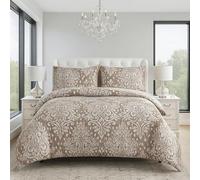 Rugs Inn - Damask Duvet Cover Set - For All-Season, Lightweight Soft Microfibre with 1 Pillow Cases (Beige, Single)
