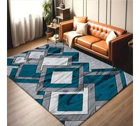 Rugs Inn Dazzling Diamond Rug - Super Soft Pile with Solid Design and Geometric Pattern, Perfect for Living Room, Dining Area, and Kids' Bedroom (Teal, 160 x 230 cm)