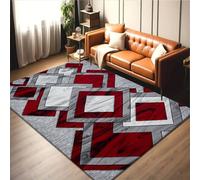 Rugs Inn Dazzling Diamond Rug - Super Soft Pile with Solid Design and Geometric Pattern, Perfect for Living Room, Dining Area, and Kids' Bedroom (Red, 160 x 230 cm)