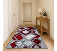 Rugs Inn Dazzling Diamond Runner Rug - Washable Non-Slip Carpet Runner rugs for Hallway, Kitchen, Living Room, Corridor, Entryway, and Door Entrances (Red, 80cm x 150cm)