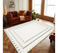Rugs Inn Modern Design Large Hallway for Living Room Fluffy Square Floor Mat and Large Bedroom Decor Anti Slip Soft Carpet Mats - Cream, 160 x 230 cm