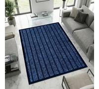 Rugs Inn Rubber Rug - Dirt Trapper Indoor and Outdoor High Traffic Areas, Garages, Storefronts, and Everyday Home Use Carpet (Blue, 120 x 150 cm)