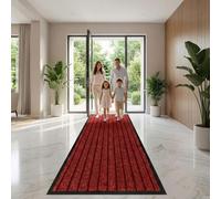 Rugs Inn Rubber Runner Rugs for Hallways - Dirt Trapper Indoor and Outdoor High Traffic Areas, Garages, Storefronts, and Everyday Home Use Carpet Runners (Red, 80 x 150 cm)