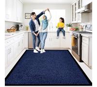 Rugs Inn Twist Rubber Rug - Outdoor & Indoor Heavy Duty Non-Slip Rugs for Kitchen Garden, Inside & Outside Floor Mats, Waterproof and Dirt Trapper Entrance Carpet Mat (Navy, 120x150 cm)