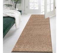 Rugs Inn Verona Shaggy Collection Door Mat - Modern Super Soft Dense Pile Thick Non-Slip Doormat for Bedroom Living Room TV Lounge Floor Mats (Beige, 60x220 cm)