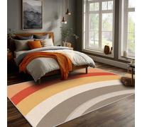 Rugs Living Room 120 x 120 Abstract Rainbow Pattern, Modern Arch Minimalist Area Rug for Bedroom Home Room Decor, Washable Non Slip Low Pile Carpet HJ151