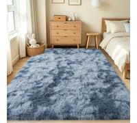 Rugs Living Room 120x160cm Soft Shaggy Area Rugs for bedroom Blue Gray | Machine Washable Rugs Modern Floor Mat Beside Carpets for Kids Room Home Decor Non Shedding Anti-Slip Backing