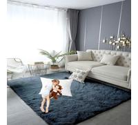 Rugs Living Room 160 x 185 cm Super Soft Thick Pile, Rectangular Fluffy Shag Lounge for Kids Bedroom Hallway, Grey