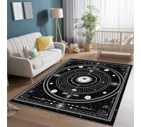 Rugs Living Room 160 x 230 cm, Black Anti-Slip Backing Carpets - Minimalism Galaxy Stars Lines Area Rug Super Soft Fluffy Shaggy Rugs Suit for Bedroom Dorm Nursery Kids Room Lounge Office Home Decor