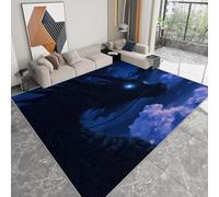 Rugs Living Room 180 x 240 cm Washable Area Rug Anime Style Black Dragon Non Slip Rug, Purple Soft Carpet for Bedroom Living Room Dining Room Home Decor Rugs