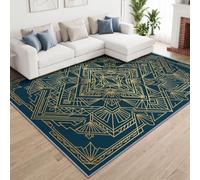 Rugs Living Room 200 x 300cm, Central Diamond Pattern Non Slip Carpet | Modern Luxe Geometric Area Rug for Bedroom, Low Pile Floor Carpet Mat for Kids Room Kitchen Dining Room Office Home Decor