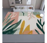 Rugs Living Room 40 x 60 cm - Abstract Minimalist Botanical Decorative Design Area Rugs for Bedroom Dining Room - Non Slip Multicolor Bedside Printed Carpet for Lounge