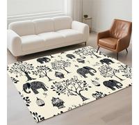 Rugs Living Room 40x60cm Elephants Small Rug Waterproof Anti Slip Carpet, Machine Washable Soft Loop-pile Floor mats, Area Rugs for Bedroom Hallway Kitchen Kids Dining Room Office Home Decor 13-782